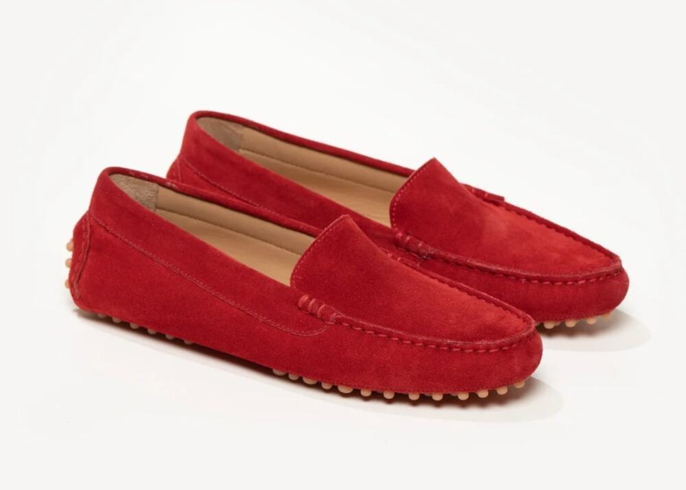 M. Gemi Women's Felize Sunset Red Suede Driving Moccasins Size 38 EU/ 7.5 US